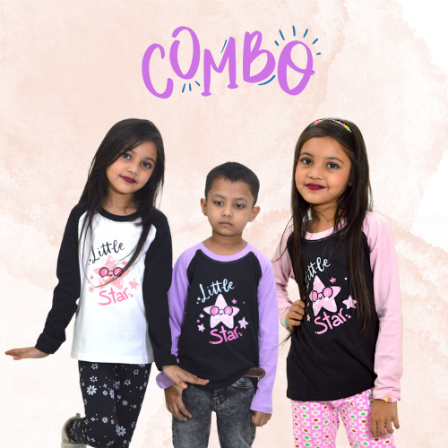 Kid's Long Sleeve T-shirt (3PCS COMBO)